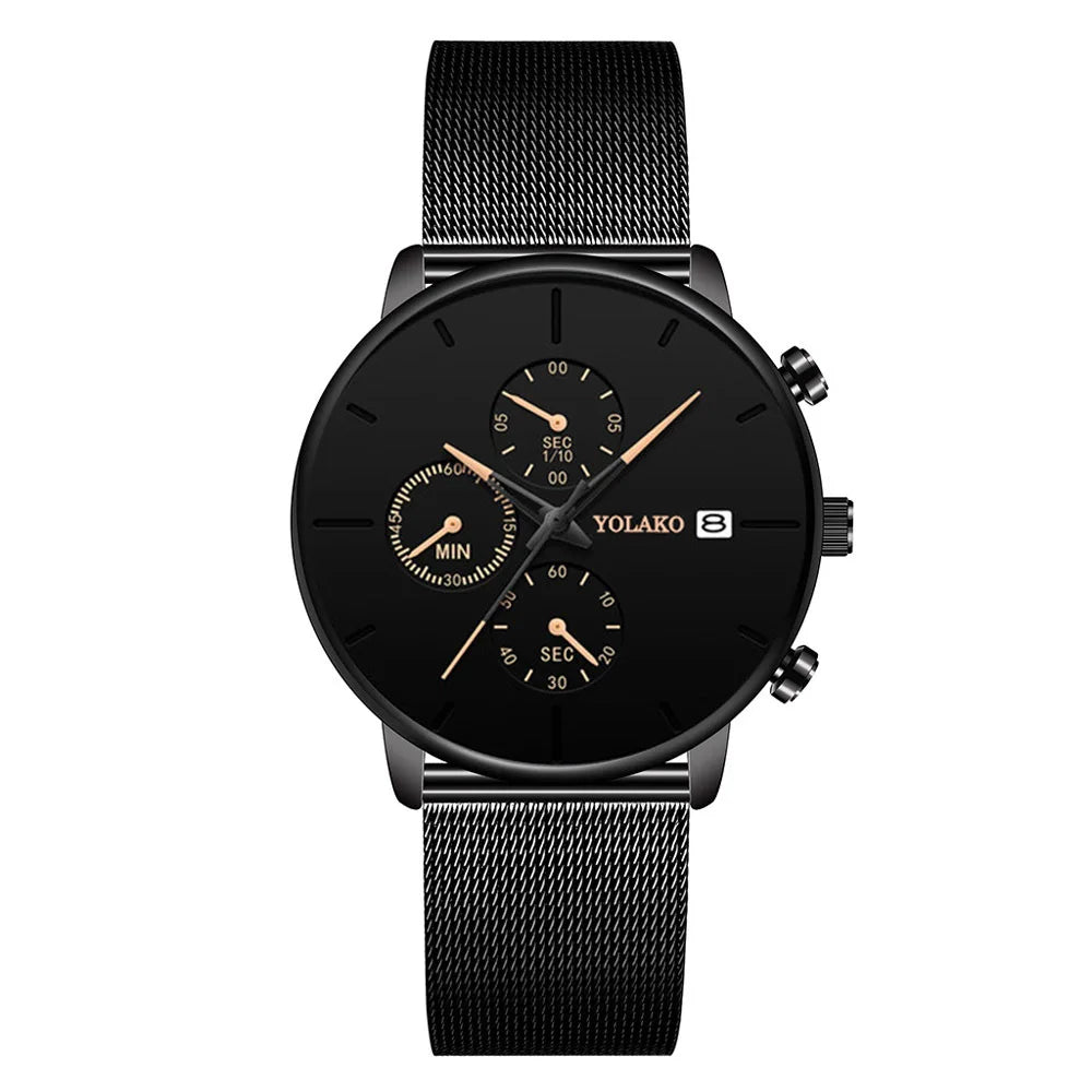 2025 Mens Luxury Watches for Men Business Casual Ultra Thin Clock Male Stainless Steel Mesh Belt Quartz Watch relogio masculino