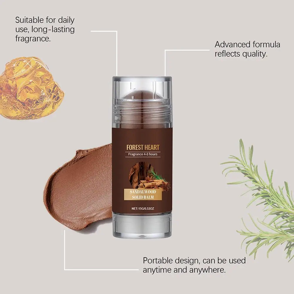 Sandalwood Solid Perfume Pure Sandalwood Oil Woody Balm For Men Fragrance Charming Attraction Odor Remover Deodorant Solid Balm