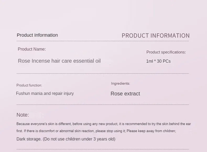 Hair Styling Serum Frizzy Dry Hair Rose Essence Oil Capsules Leave-in Anti Frizz Conditioner Repair Hair Care