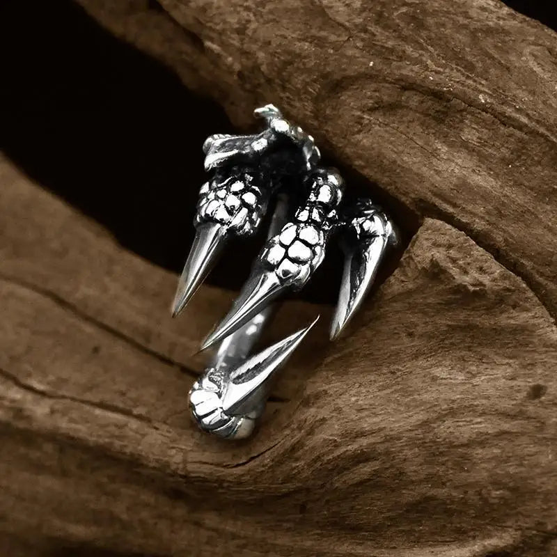 Fashionable retro personalized ring for men, domineering trend, open index finger, eagle claw ring for women,men