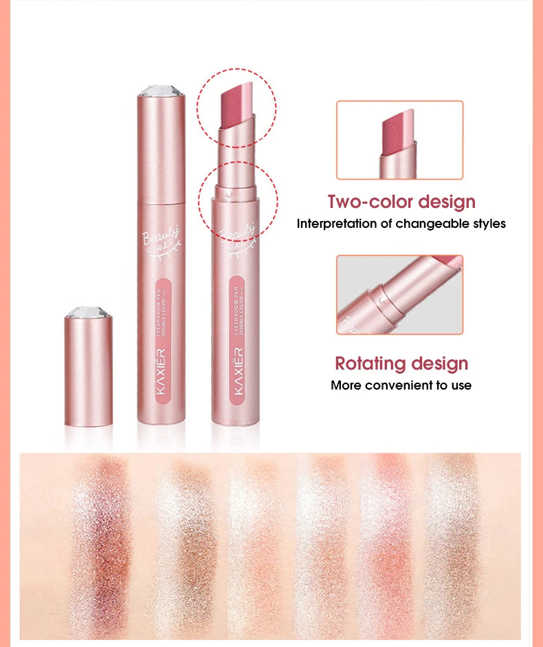 Gradient two-color eye shadow pen waterproof, sweat proof, not easy to smudge, pearlescent, fine shiny, lazy eye shadow s