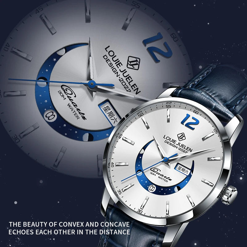 Men's Watches Top Brand Luxury Men Wrist Watch Leather Quartz Watch Sports Waterproof Male Clock Relogio Masculino+Box 2023 New