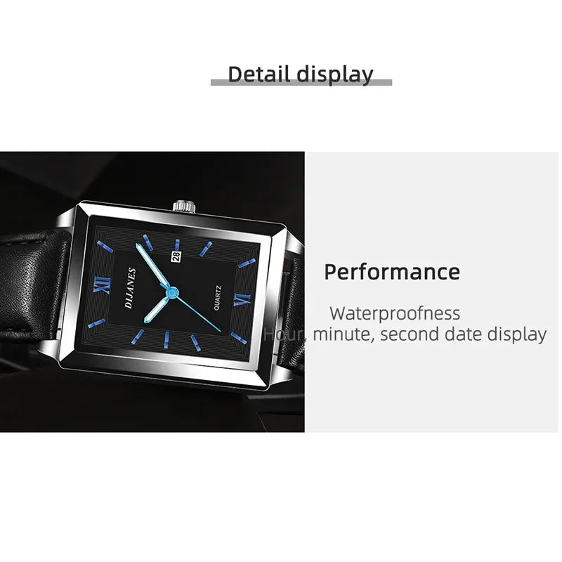 2023 Top Brand Luxury Watches for Men Fashion Quartz Wristwatch Square Gold Man Business Clock Mens Watches Relogio Masculino