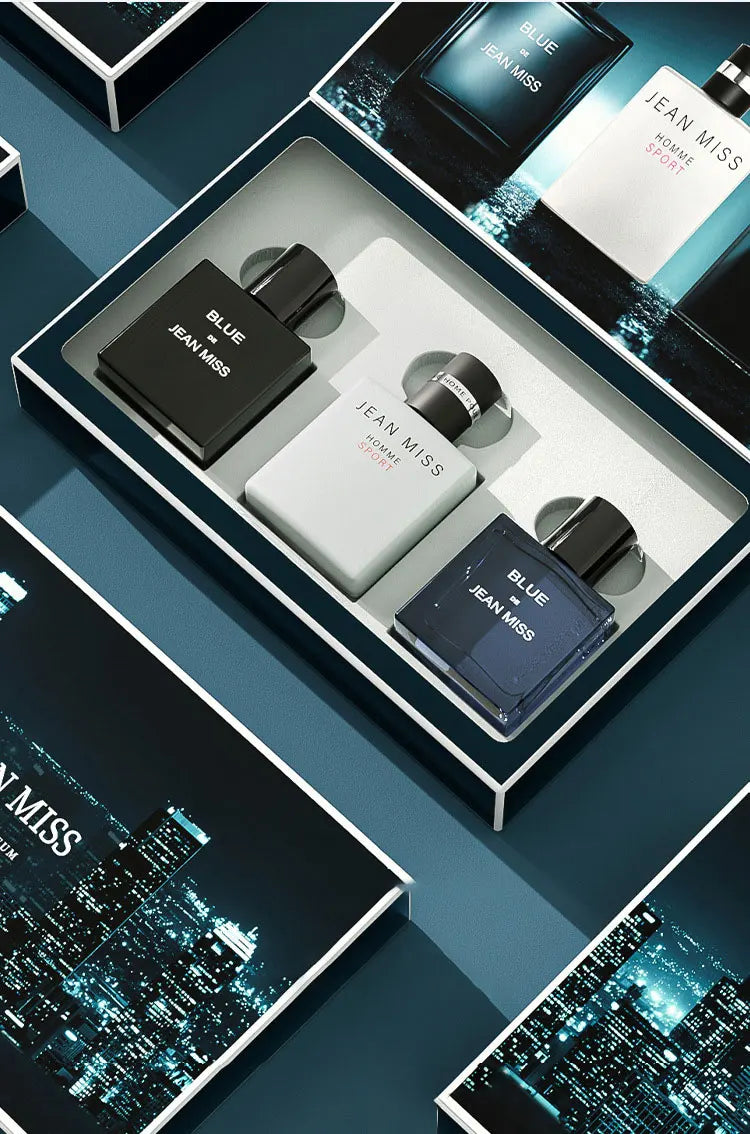 30ML*3 Men's Perfume Set Three-piece Set Cologne Long-lasting Eau De Toilette