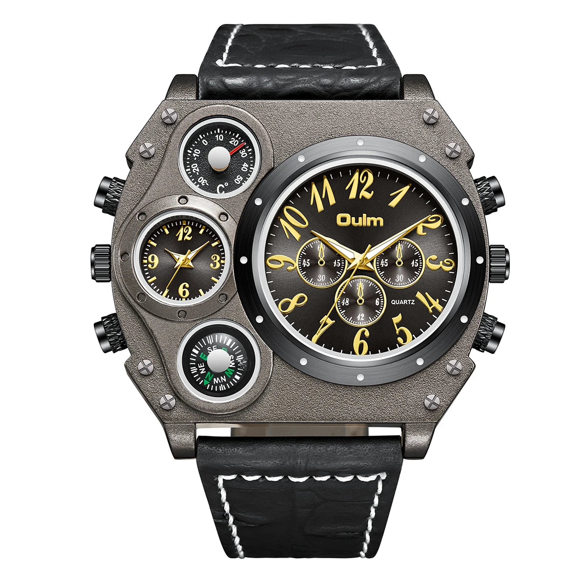 Luxury Sports Watches for Men Top Brand Casual Military Big Dial Cool Man Unique Wristwatch Male Decorative Compass Quartz Clock