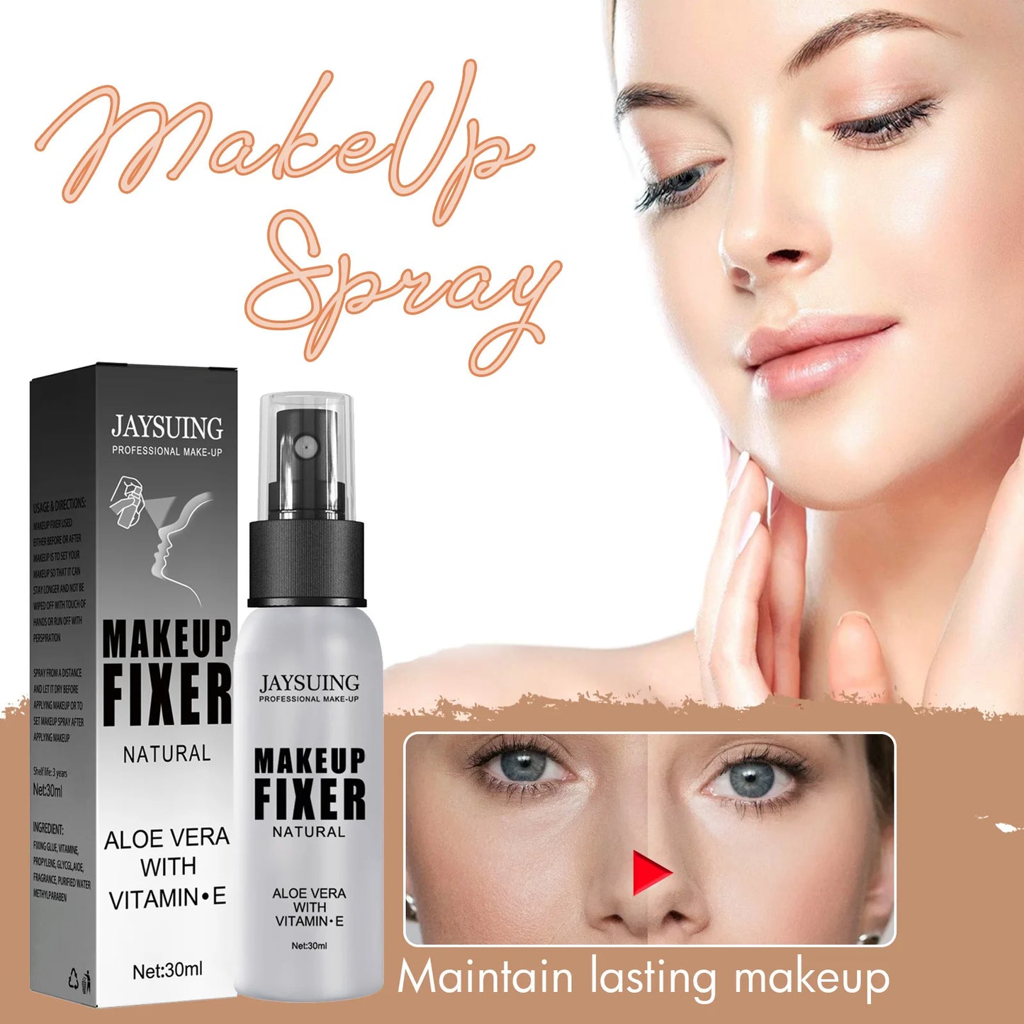 30ml Makeup Setting Spray For Face Transfer-proof Long-lasting Oil-free No Separation Refreshing Quick Fixer Makeup Spray
