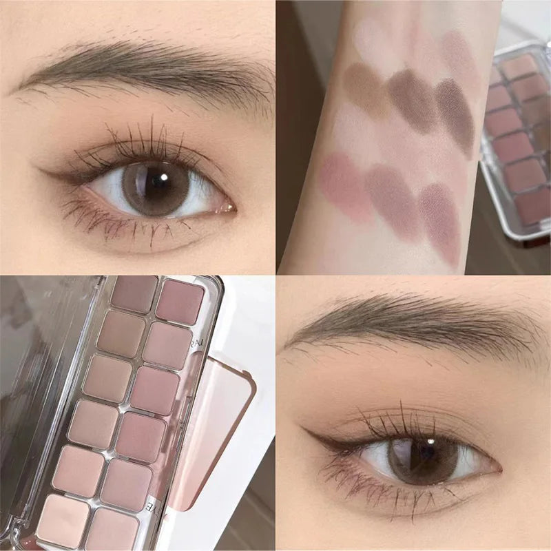 High Quality Matte Eyeshadow Palette Pearlescent Sequins Blush Eyeshadow Highlighter For Women