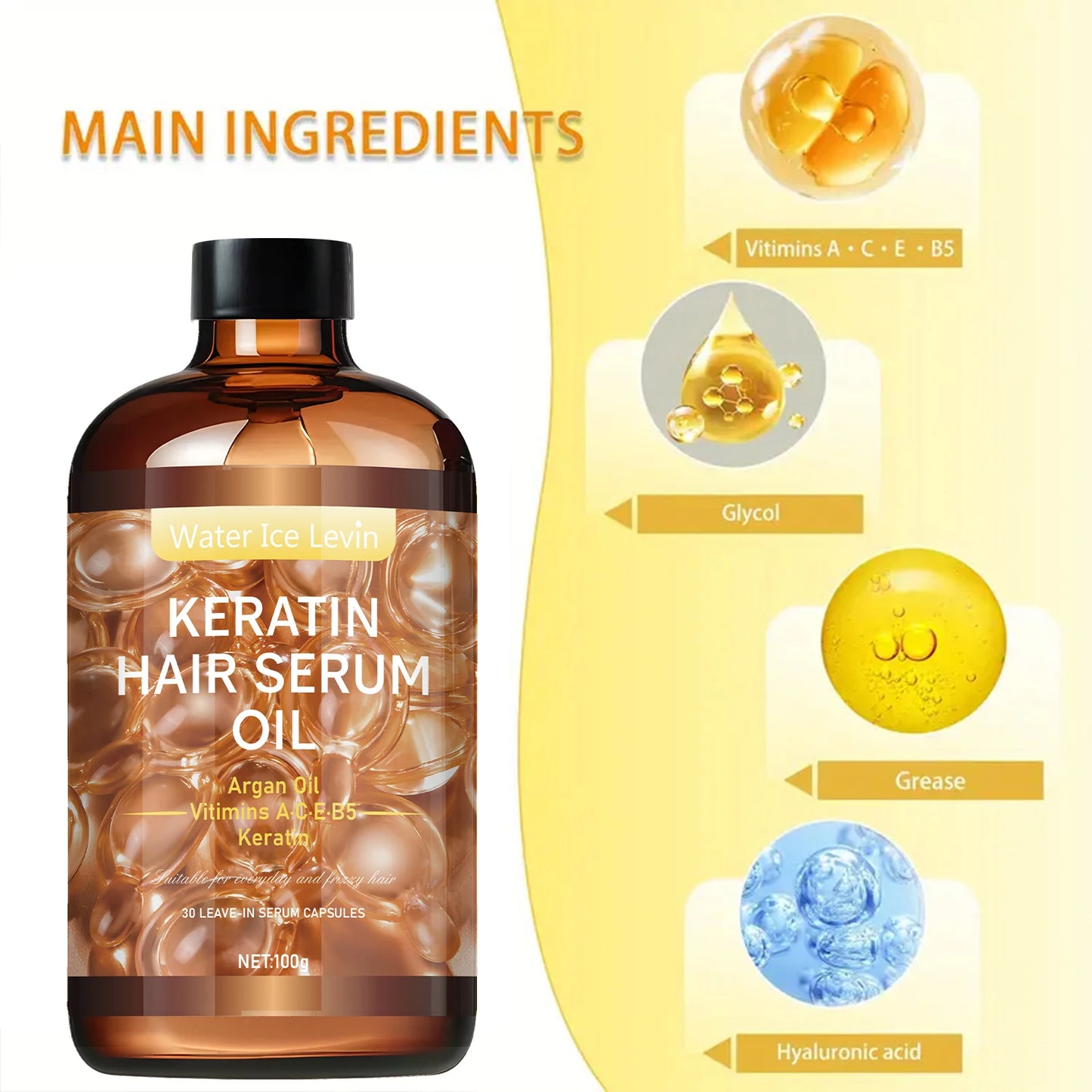 Hair Care Essential Oil, Repair Hair Roots and Fill Scales Pores, Deeply Nourish and Lock in Moisture, Moisturize Dry Hair