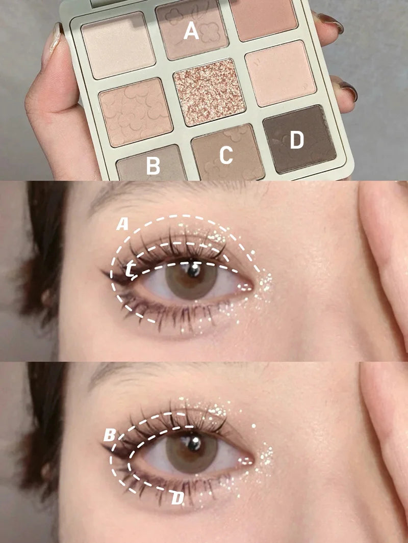 Cement Grey Black Eye Shadow Palette Makeup Eyes Glitter Contour Pigments Palette Pearly Shimmer Fashion Korean Shadow Makeup