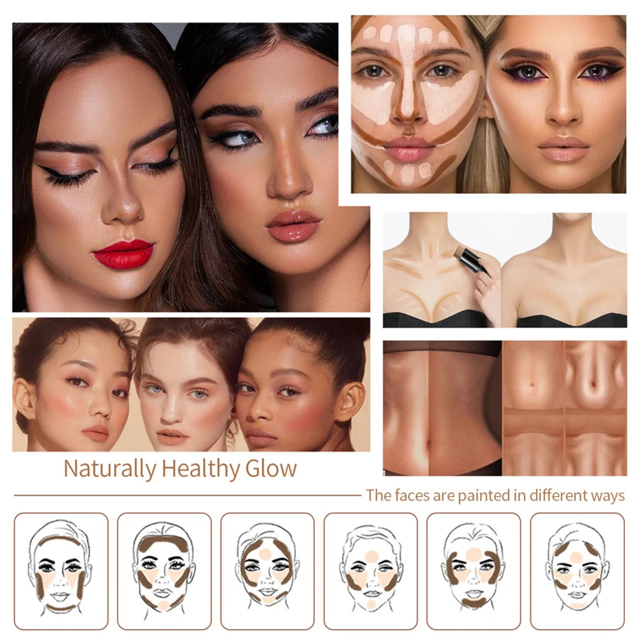 Highlighting Bronzer Stick Face Brightening Blusher Rouge Concealer Long Lasting Corrector 3D Nose Shadow Contouring Cosmetics