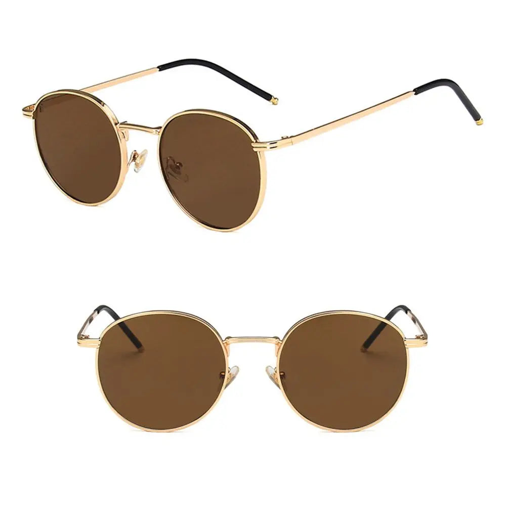 Fashion Women Sunglases Round Sun Glasses New Metal Frame Eyewear Fishing Glasses UV400 Shades