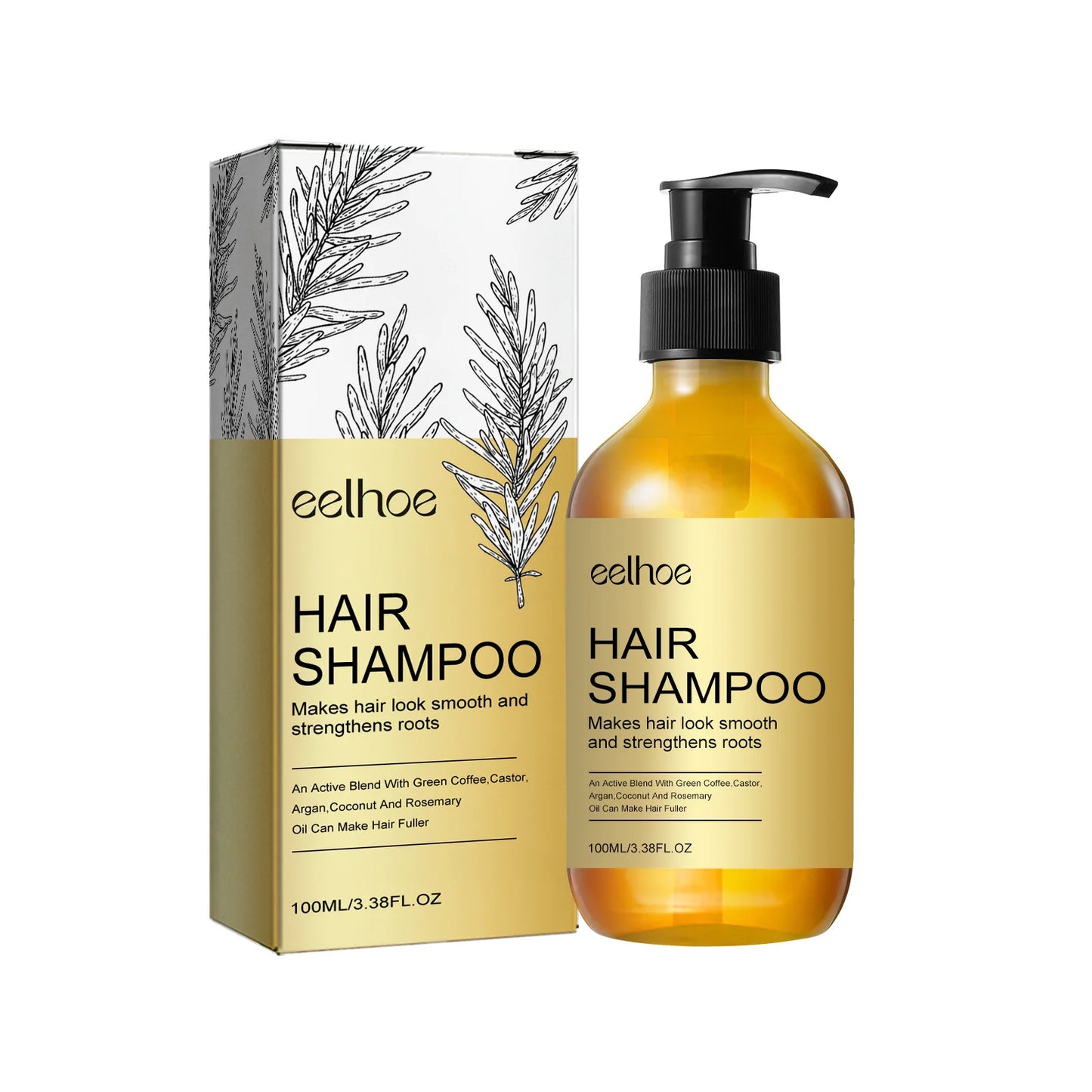 EELHOE Rosemary Shampoo Nourishing Hair Strengthening Shampoo Anti Frizz Smooth Hair Shampoo Oil Control Hair Care Product 100ml