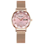 POEDAGAR 3011 Luxury Stainless Steel Wristwatch Bracelet Watch Women Fashion Simple Rose Gold Waterproof Luminous Ladies Watches