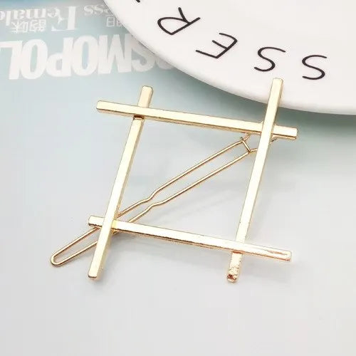 Fashion Woman Hair Accessories Triangle Hair Clip Pin Metal Geometric Alloy Hairband Moon Circle Hairgrip Barrette Girls Holder