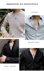 Male Necklace,Pendant for Men with Titanium Steel Chain,High Polished Tungsten Aesthetic Jewelry,Customized