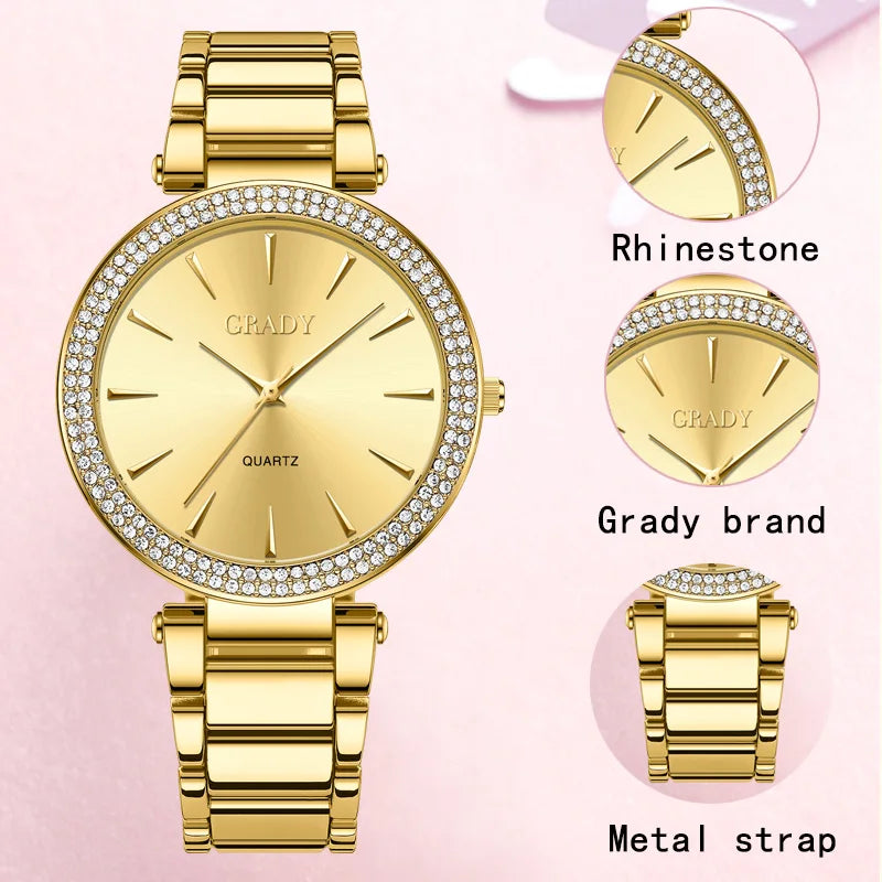 Luxury woman watch gold watch women luxe femme Gift for wife diamond watch quartz watches wristwatches for ladies