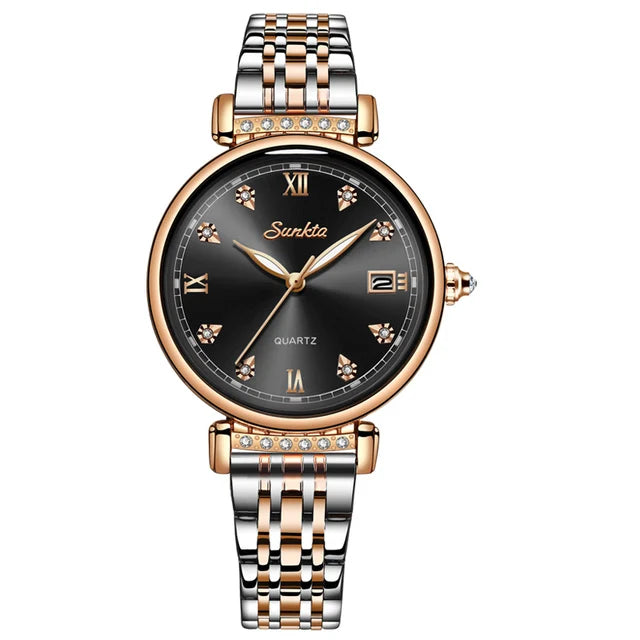 SUNKTA Brand New Women Watch Creative Design Steel Women's Wrist Watches Female Clock Relogio Feminino