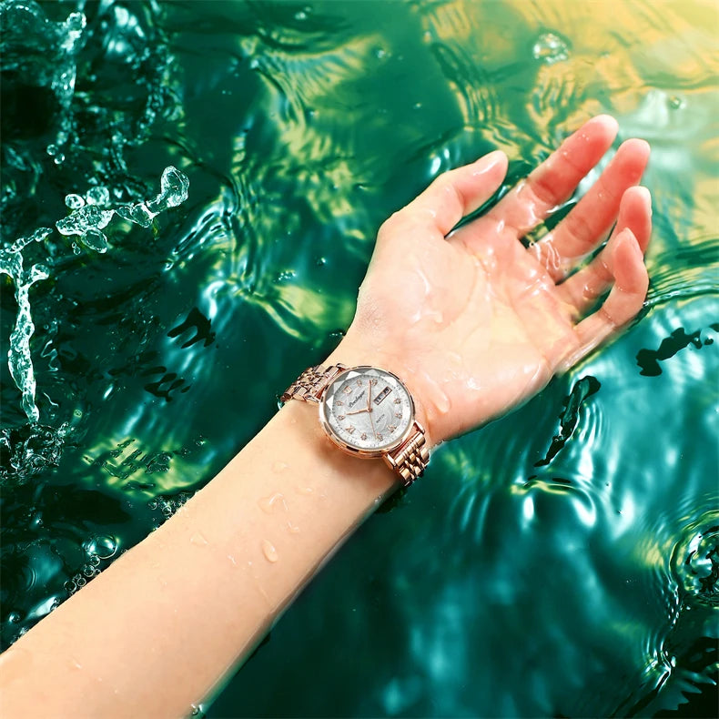 POEDAGAR 3011 Women New Fashion Luxury Stainless Steel Watch High Quality Waterproof Women's Watch Leisure Business Watch