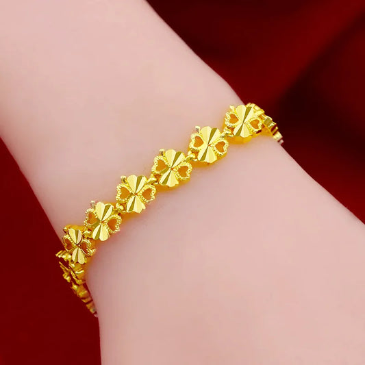 Luxury 18k Gold Original Bracelet for Women Luxury Trendy for Party High Quality Jewelry Wedding Bijoux Femme