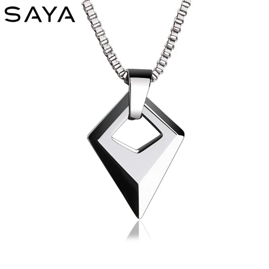 Male Necklace,Pendant for Men with Titanium Steel Chain,High Polished Tungsten Aesthetic Jewelry,Customized