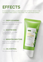 50g Green Tea Facial Cleanser Natural Plants Deep Cleansing Oil-Control Moisturizing Brighten Soften Skin Dense Foam Skin Care