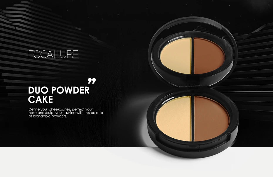 FOCALLURE Highlighter Contour Palette Matte Shimmer Face Shading Powder Natural Bronzer Illuminator Makeup Palette Cosmetics