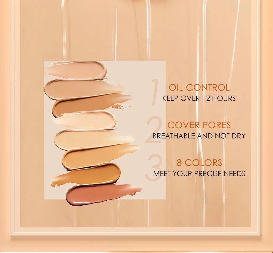 Wholesale FOCALLURE Face Makeup Foundation Makeup Base Liquid Foundation Concealer Whitening Moisturizer Oil-control Cosmetics