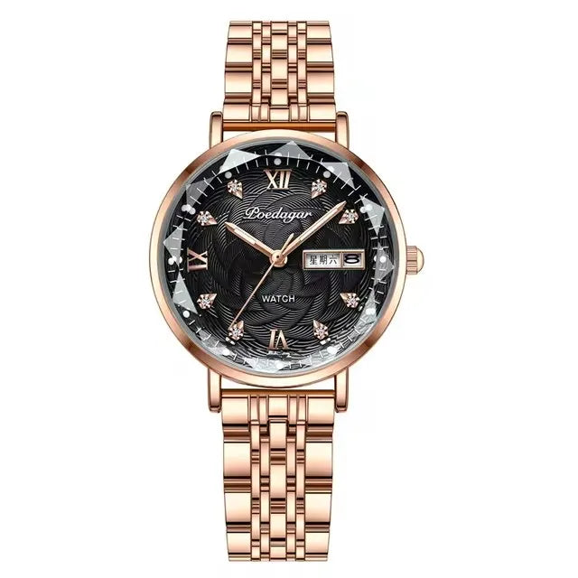 POEDAGAR 3011 Women New Fashion Luxury Stainless Steel Watch High Quality Waterproof Women's Watch Leisure Business Watch
