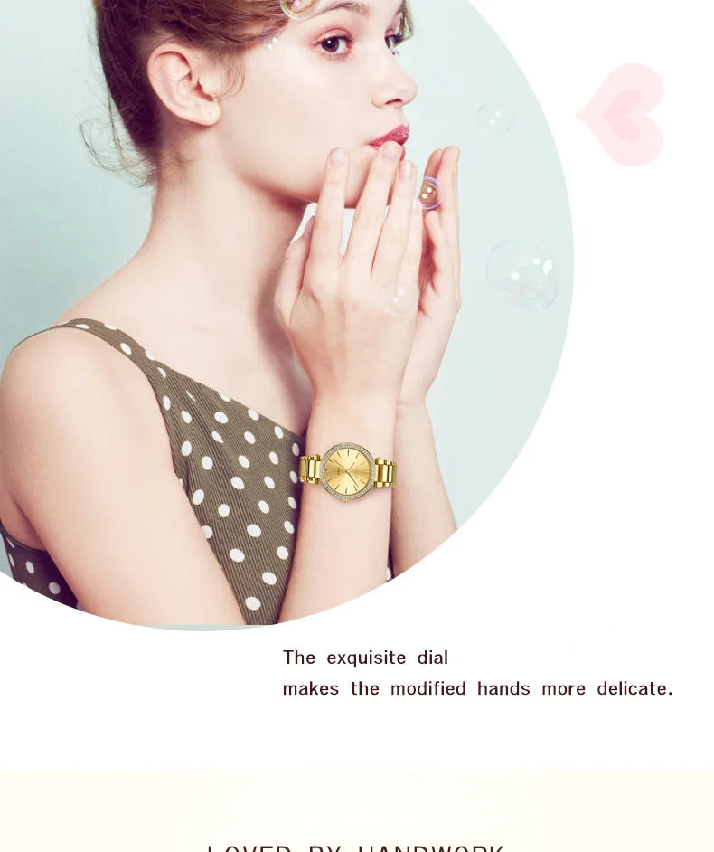 Luxury woman watch gold watch women luxe femme Gift for wife diamond watch quartz watches wristwatches for ladies