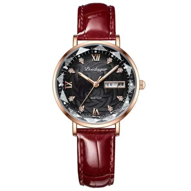 POEDAGAR 3011 Luxury Stainless Steel Wristwatch Bracelet Watch Women Fashion Simple Rose Gold Waterproof Luminous Ladies Watches