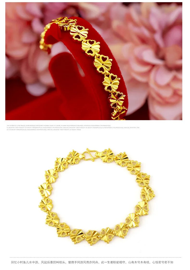 Luxury 18k Gold Original Bracelet for Women Luxury Trendy for Party High Quality Jewelry Wedding Bijoux Femme