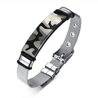 MESH BRACELET FOR MEN WOMEN SILVER STAINLESS STEEL METAL ADJUSTABLE ENGRAVABLE UNISEX BRACELETS