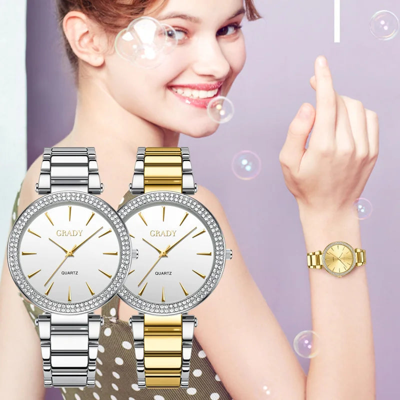 Luxury woman watch gold watch women luxe femme Gift for wife diamond watch quartz watches wristwatches for ladies