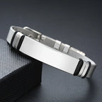 MESH BRACELET FOR MEN WOMEN SILVER STAINLESS STEEL METAL ADJUSTABLE ENGRAVABLE UNISEX BRACELETS