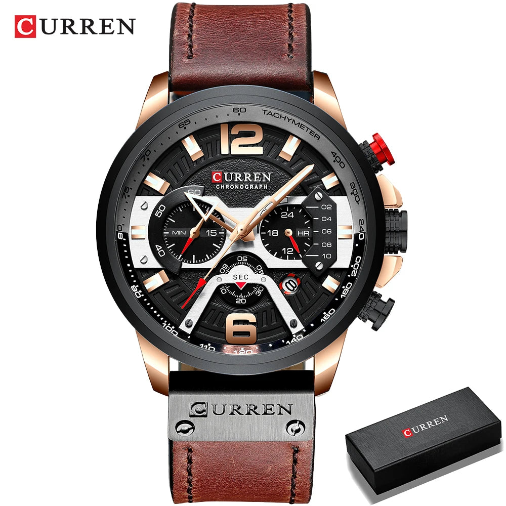 Luxury Watch For Men Quartz Chronograph Sport Waterproof Man Watches Military Fashion Stainless Steel Wristwatch Clock