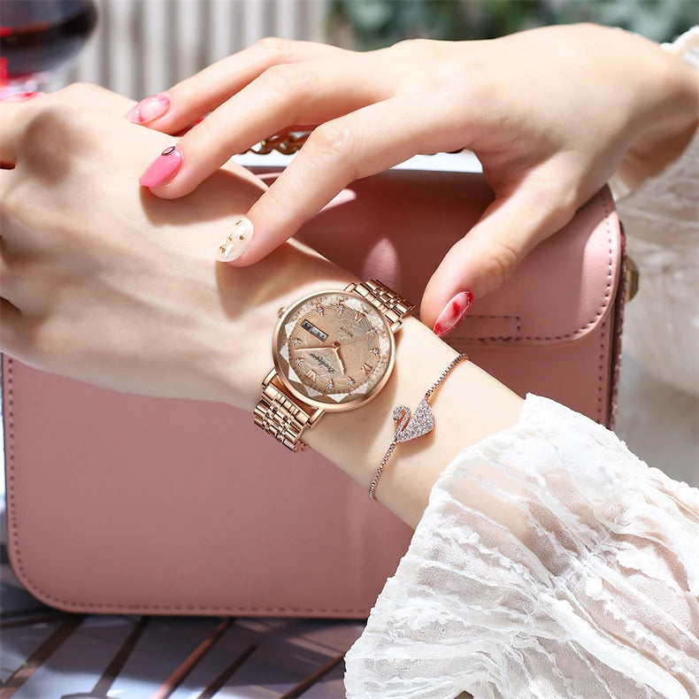 POEDAGAR 3011 Women New Fashion Luxury Stainless Steel Watch High Quality Waterproof Women's Watch Leisure Business Watch