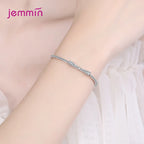 Luxury 925 Sterling Silver Crystal Bracelets For Women Girls Trend Fashion Jewelry Valentines Day Gift Wholesale