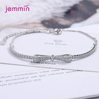 Luxury 925 Sterling Silver Crystal Bracelets For Women Girls Trend Fashion Jewelry Valentines Day Gift Wholesale