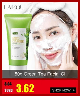 50g Green Tea Facial Cleanser Natural Plants Deep Cleansing Oil-Control Moisturizing Brighten Soften Skin Dense Foam Skin Care