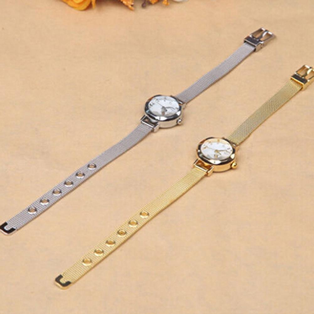 Luxury Golden Bracelet Watch Women Fashion Mesh Fine Alloy Band Rhinestone Dial Quartz Wrist Watch Casual Women Watches Clock