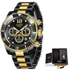 Mens Watches LIGE Top Brand Luxury Watch for Men Waterproof Sports Stainless Chronograph Quartz Wristwatch Relogio Masculino+Box