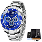 Mens Watches LIGE Top Brand Luxury Watch for Men Waterproof Sports Stainless Chronograph Quartz Wristwatch Relogio Masculino+Box