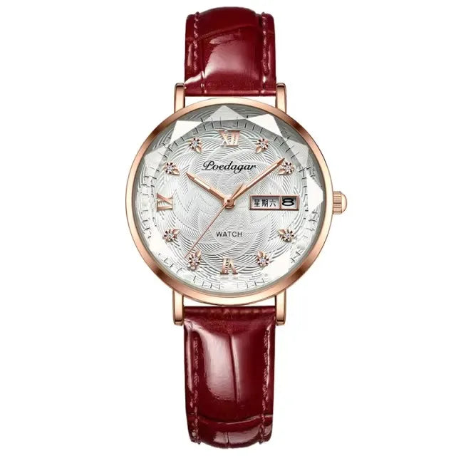 POEDAGAR 3011 Luxury Stainless Steel Wristwatch Bracelet Watch Women Fashion Simple Rose Gold Waterproof Luminous Ladies Watches