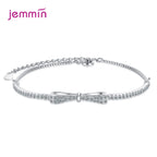 Luxury 925 Sterling Silver Crystal Bracelets For Women Girls Trend Fashion Jewelry Valentines Day Gift Wholesale