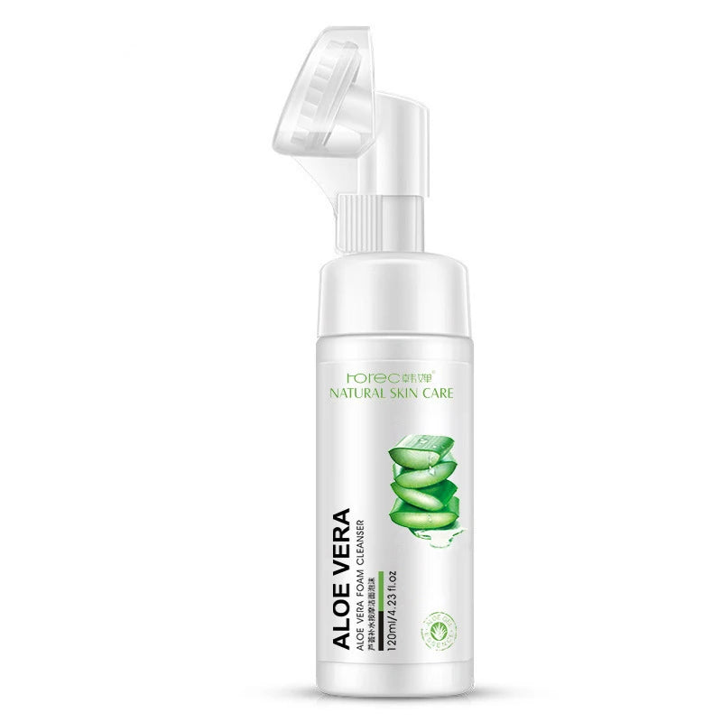Aloe Vera Facial Cleanser Face Massage Cleaning Foam Cleansing Brush Moisturizing Acne Treatment Oil Control Blackhead Removal