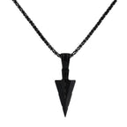 Men's Design Matte Black Long Necklace with Arrow Pendant Jewelry Chain Punk Rock Christmas Halloween Neck Chain For Men Women