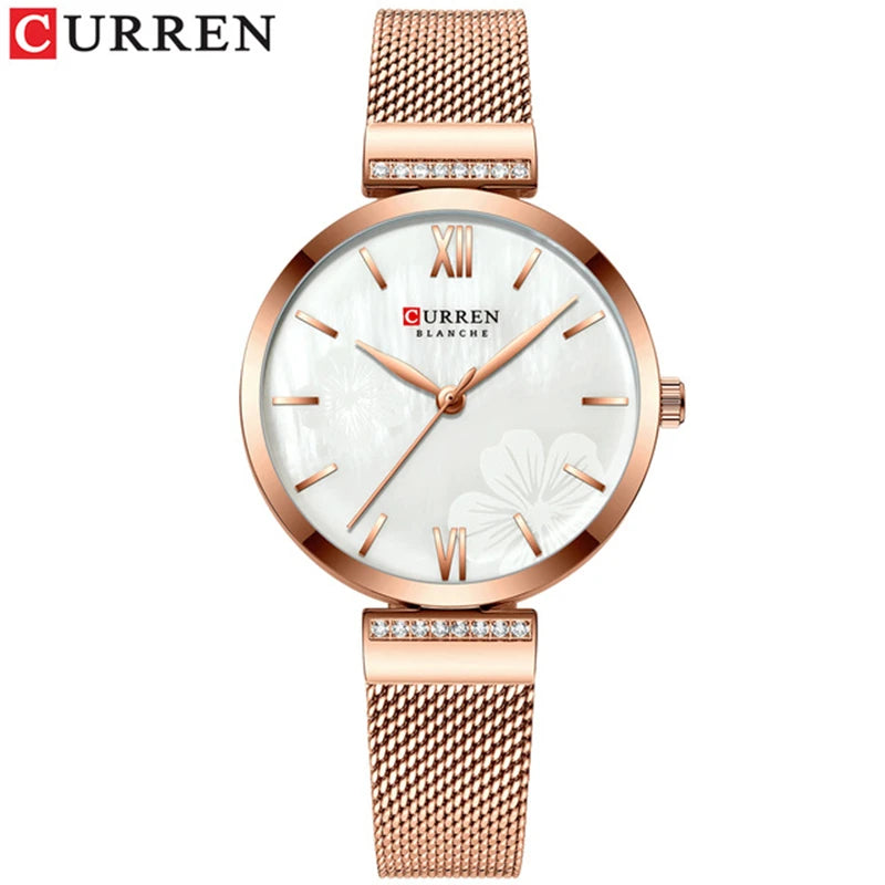 CURREN 9067 Watches Women's Simple Fashion Quartz Watch Ladies Wristwatch Charm Bracelet Stainless Steel Clock Relogio Feminino