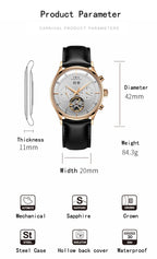 Montre Homme Luxury Brand Watches for Men Automatic Self Winding Mens Watch Leather Date Waterproof Men Mechanical Wristwatches