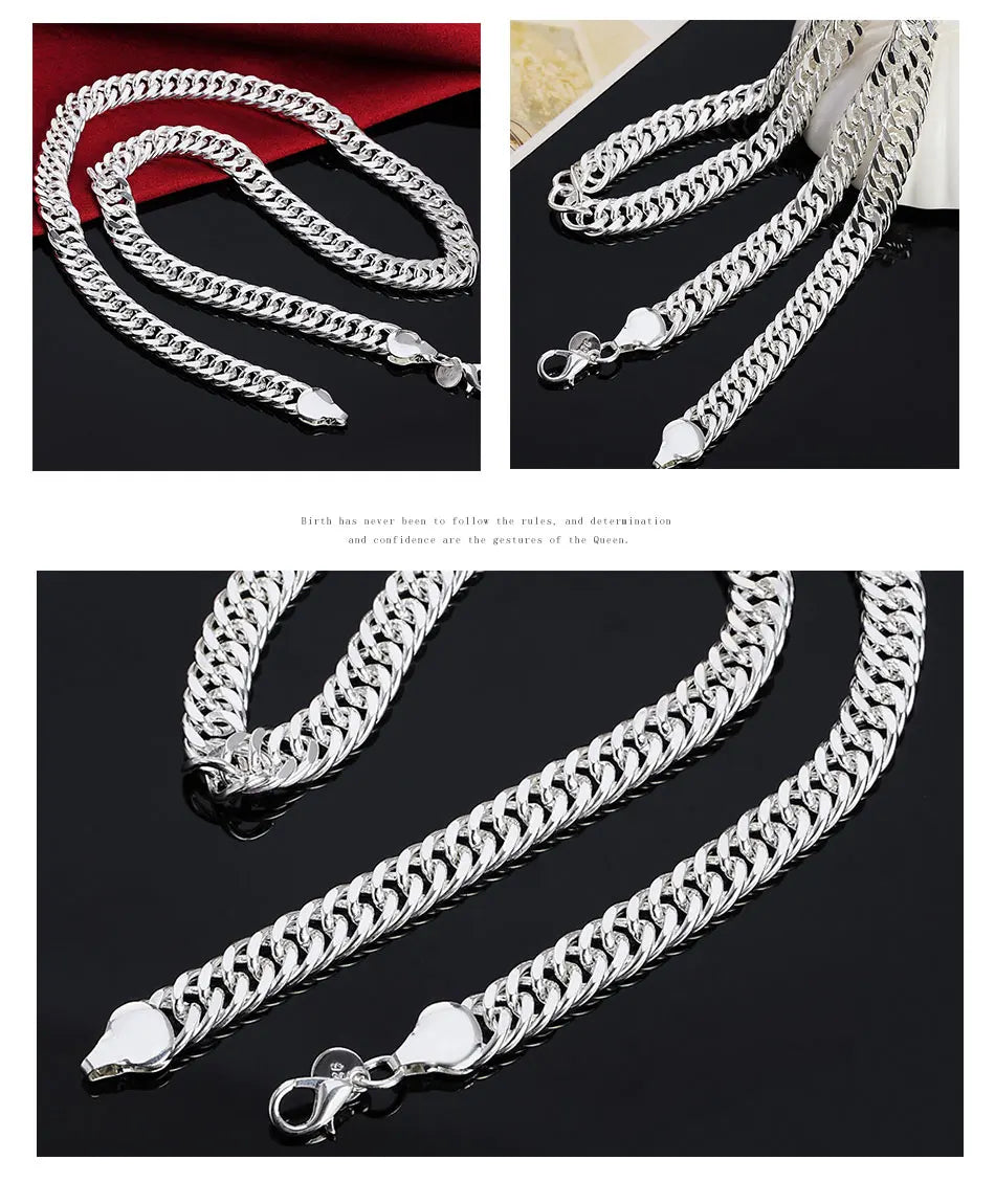 Aravant 925 Silver 10MM Necklaces Chain For Men Women Fashion Jewelry