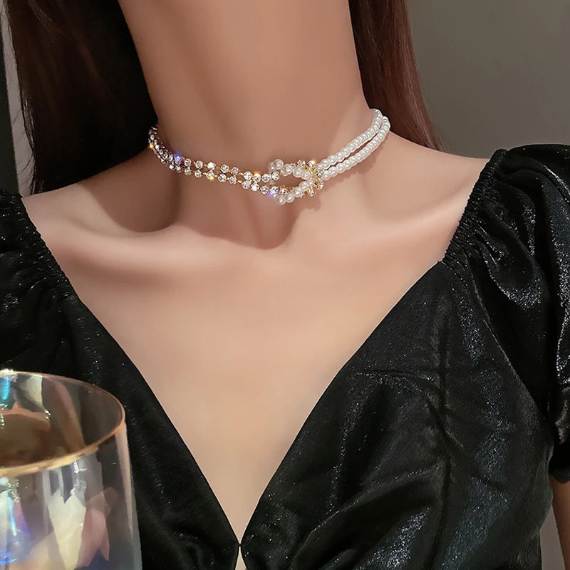 Fashion Elegant Charm Necklaces For Women Simple Shiny Bling Clavicle Chain Vintage Dainty Wedding Beach Personality Jewelry
